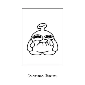 Desenho para colorir de extraterrestre triste