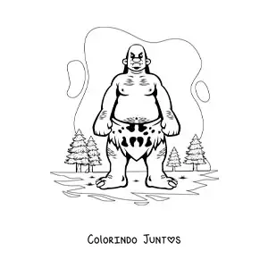 Desenho para colorir de gigante animado