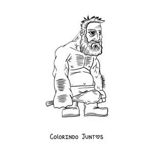 Desenho para colorir de um gigante em desenho