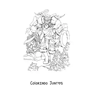 Desenho para colorir de gigante realista