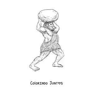 Desenho para colorir de gigante jentilak lançando uma rocha