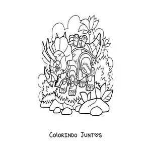 Desenho para colorir de triceratops robô