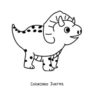 Desenho para colorir de triceratops grande de lado