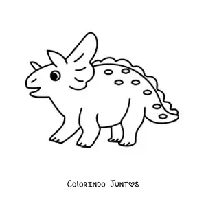 Desenho para colorir de triceratops fácil de lado