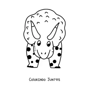 Desenho para colorir de triceratops grande de frente