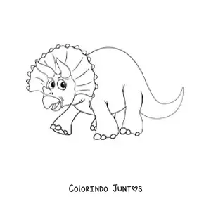 Desenho para colorir de triceratops animado sem fundo