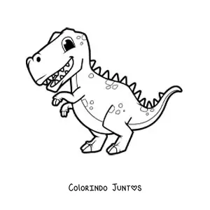 Desenho para colorir de tiranossauro rex bebê animado