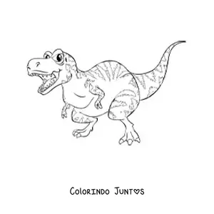 Desenho para colorir de tiranossauro rex animado