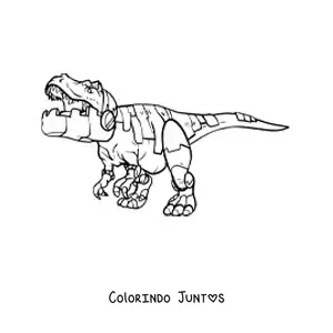Desenho para colorir de tiranossauro rex robô