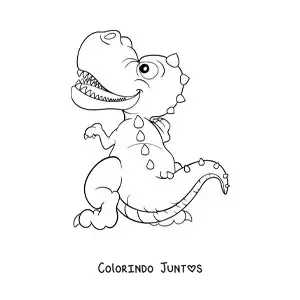 Desenho para colorir de t rex bebê animado