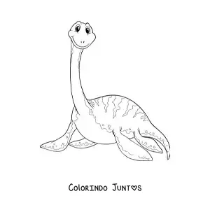 Desenho para colorir de dinossauro marinho animado