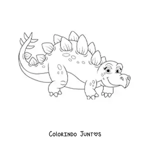 Desenho para colorir de dinossauro terrestre animado