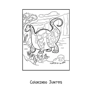 Desenho para colorir de dinossauro terrestre gigante