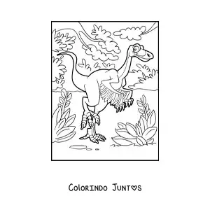 Desenho para colorir de dinossauro terrestre com asas