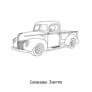 Desenho para colorir de uma picape Ford de 1940