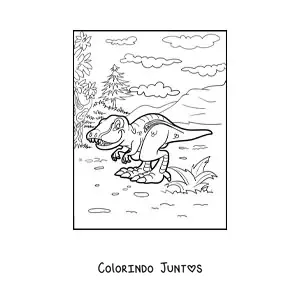 Desenho para colorir de dinossauro terrestre com patas grandes