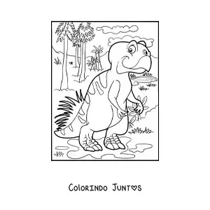 Desenho para colorir de dinossauro terrestre grande animado