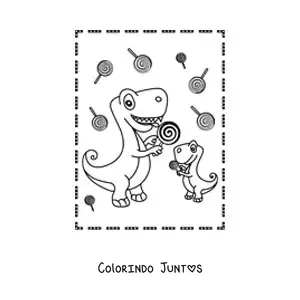 Desenho para colorir de dinossauro bebê kawaii grande