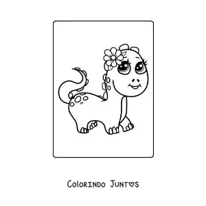 Desenho para colorir de dinossauro bebê kawaii recém-nascido