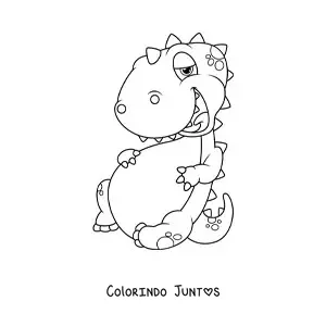 Desenho para colorir de desenho de um dinossauro bebê