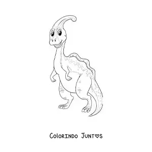 Desenho para colorir de dinossauro herbívoro fofo