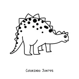Desenho para colorir de dinossauro herbívoro grande e simples