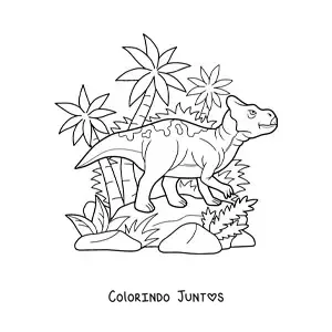 Desenho para colorir de leptoceratops herbívoro animado