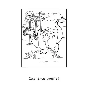 Desenho para colorir de euoplocephalus herbívoro animado