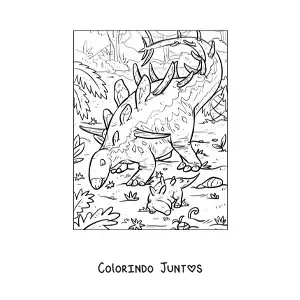 Desenho para colorir de kentrossauro herbívoro animado