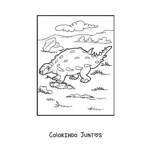Desenho para colorir de dinossauro gastonia herbívoro animado