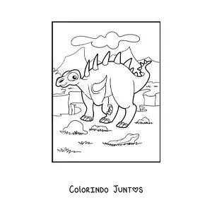 Desenho para colorir de dinossauro paranthodon herbívoro animado