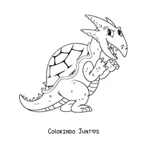 Desenho para colorir de desenho de um dinossauro herbívoro