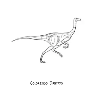 Desenho para colorir de dinossauro herbívoro correndo