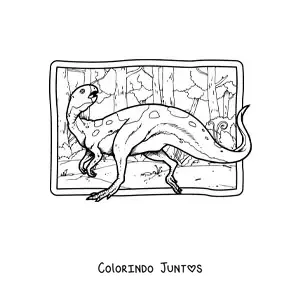 Desenho para colorir de dinossauro herbívoro realista