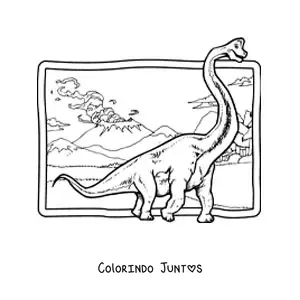 Desenho para colorir de dinossauro brachiosaurus realista