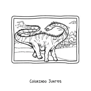 Desenho para colorir de dinossauro diplodocus realista