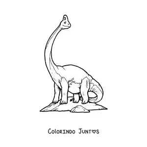 Desenho para colorir de dinossauro de pescoço comprido brachiosaurus