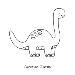 Desenho para colorir de dinossauro de pescoço comprido animado