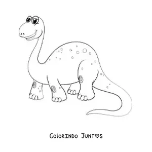 Desenho para colorir de desenho de um dinossauro de pescoço comprido