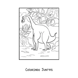 Desenho para colorir de dinossauro de pescoço comprido gigante