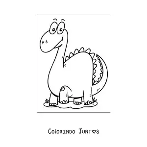 Desenho para colorir de dinossauro de pescoço comprido grande em desenho