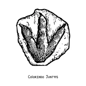 Desenho para colorir de pegada de um dinossauro
