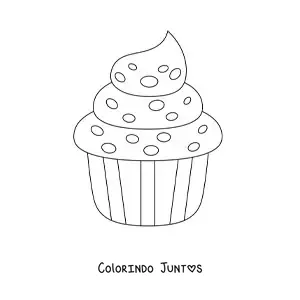 Desenho para colorir de um cupcake com glace
