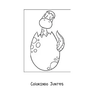 Desenho para colorir de dinossauro bebê saindo do ovo