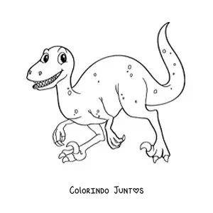 Desenho para colorir de velociraptor animado