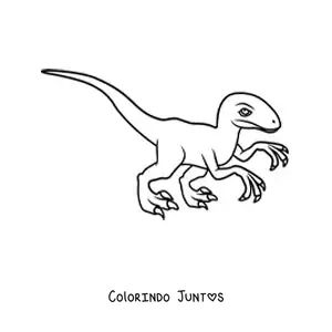 Desenho para colorir de velociraptor fácil