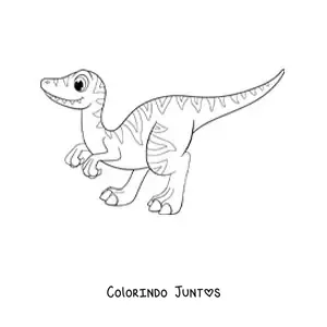 Desenho para colorir de velociraptor fofo