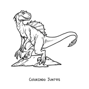 Desenho para colorir de velociraptor assustador