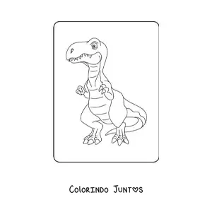 Desenho para colorir de velociraptor animado grande
