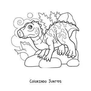 Desenho para colorir de dinossauro carnívoro bípede bebê